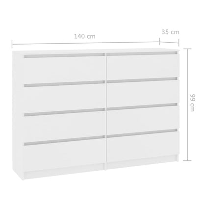Sideboard White 140x35x79 cm Chipboard