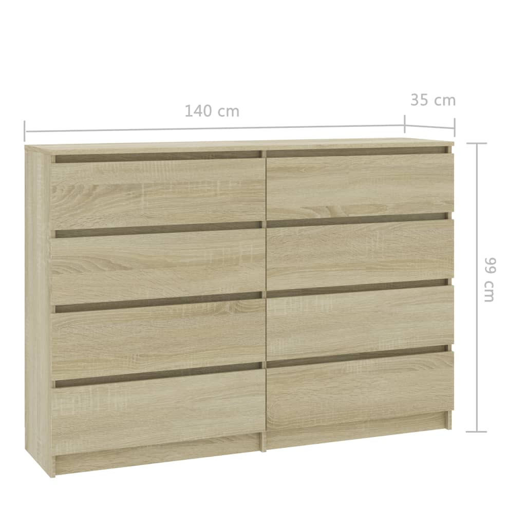 Sideboard Sonoma Oak 140x35x79 cm Chipboard