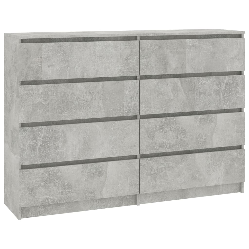 Sideboard Concrete Grey 140x35x79 cm Chipboard