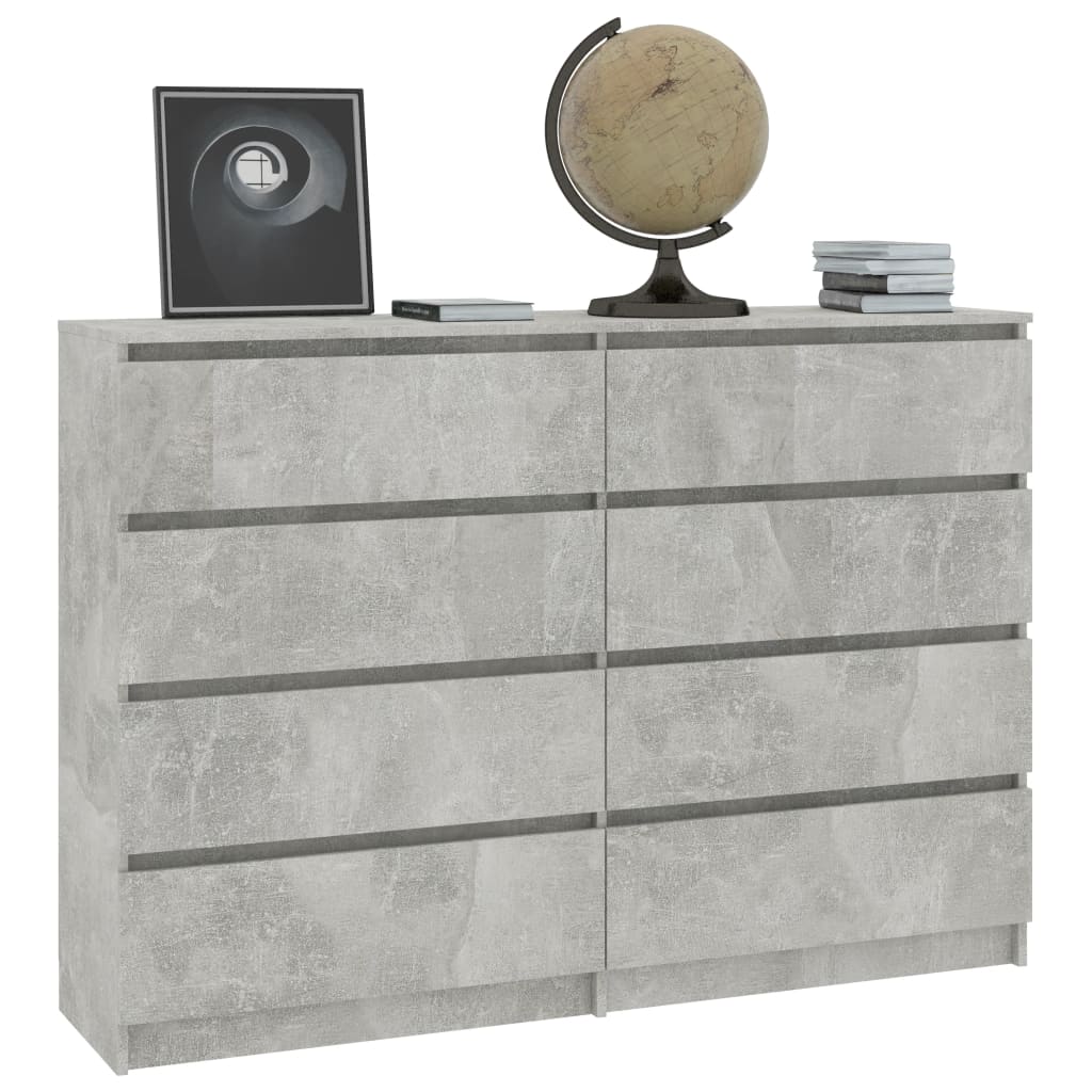Sideboard Concrete Grey 140x35x79 cm Chipboard