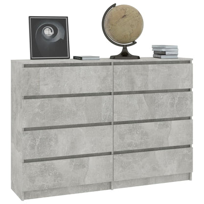 Sideboard Concrete Grey 140x35x79 cm Chipboard