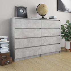 Sideboard Concrete Grey 140x35x79 cm Chipboard