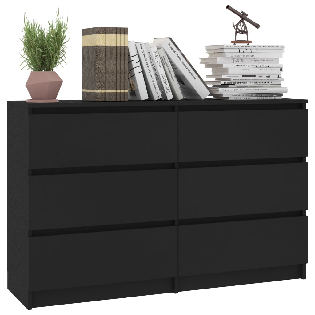 Sideboard Black 120x30x77 cm Chipboard