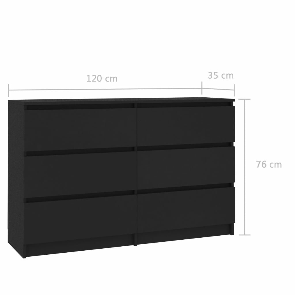 Sideboard Black 120x30x77 cm Chipboard