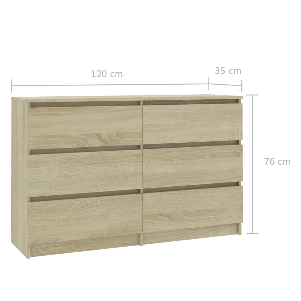 Sideboard Sonoma Oak 120x30x77 cm Chipboard