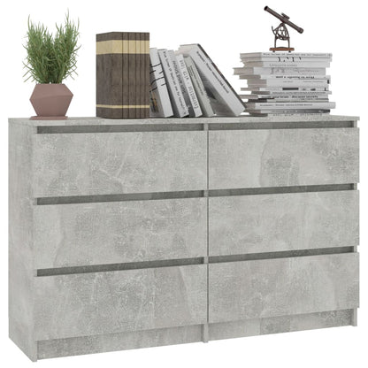 Sideboard Concrete Grey 120x30x77 cm Chipboard