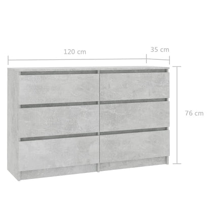 Sideboard Concrete Grey 120x30x77 cm Chipboard