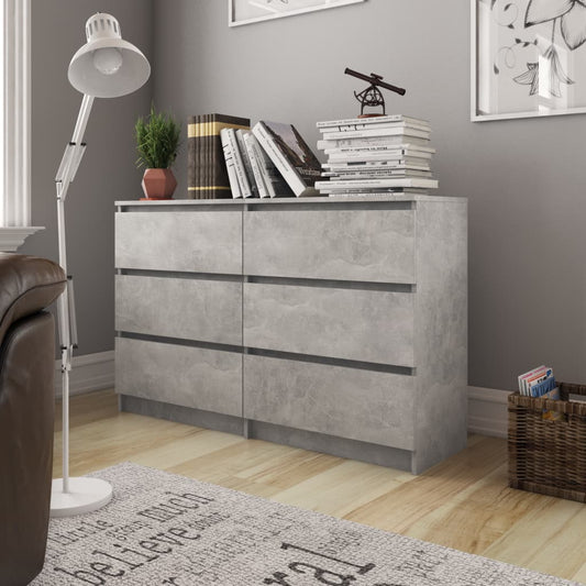 Sideboard Concrete Grey 120x30x77 cm Chipboard