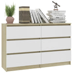 Sideboard White and Sonoma Oak Chipboard