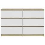 Sideboard White and Sonoma Oak Chipboard