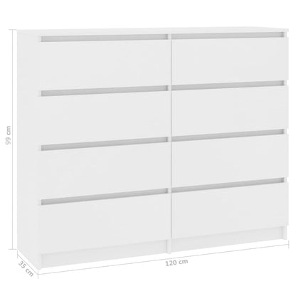 Drawer Sideboard White 120x35x97 cm Chipboard