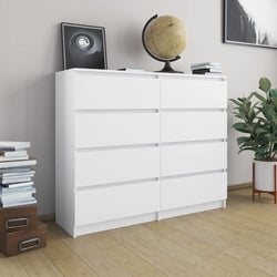 Drawer Sideboard White 120x35x97 cm Chipboard