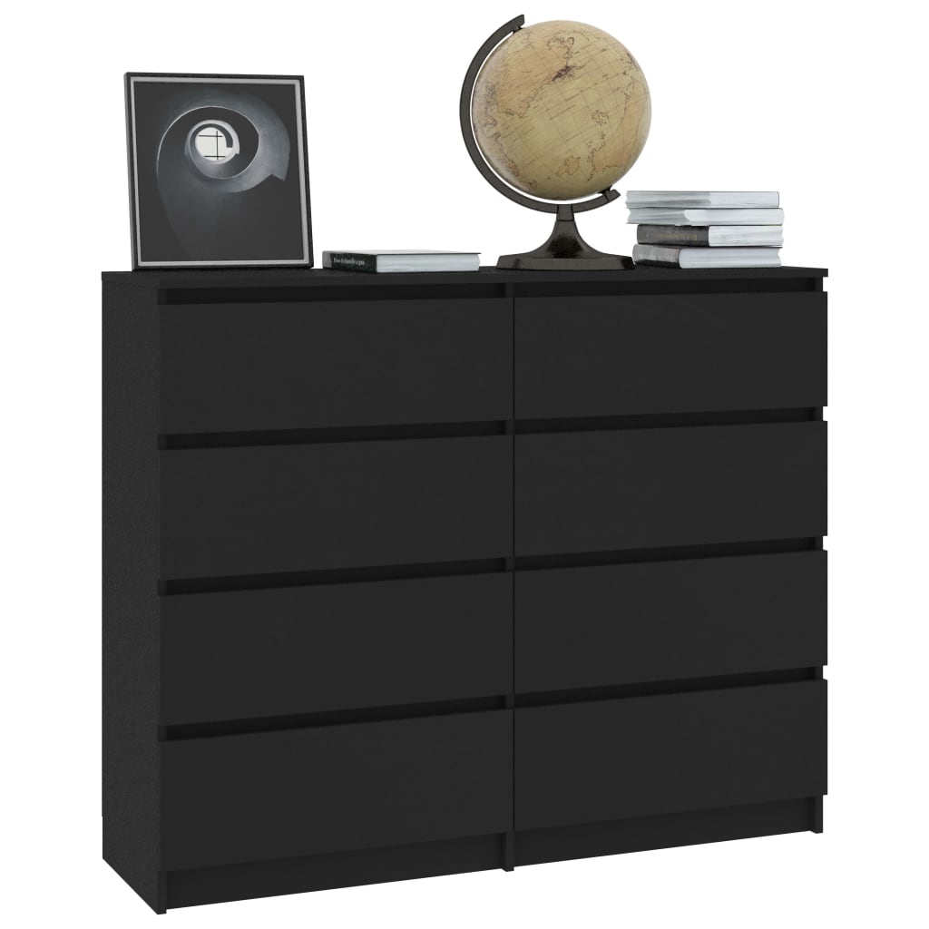 Drawer Sideboard Black 120x35x97 cm Chipboard