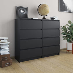 Drawer Sideboard Black 120x35x97 cm Chipboard