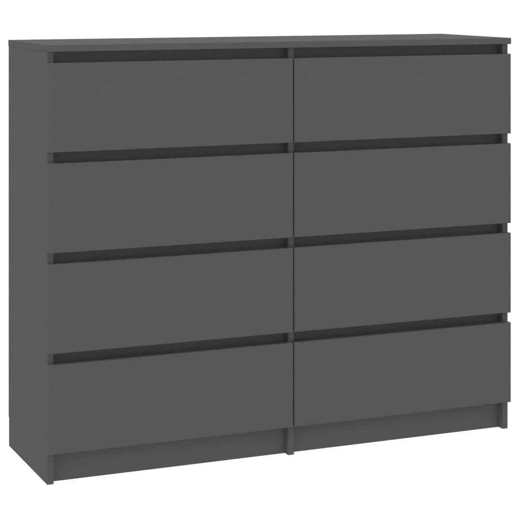 Drawer Sideboard Grey 120x35x97 cm Chipboard