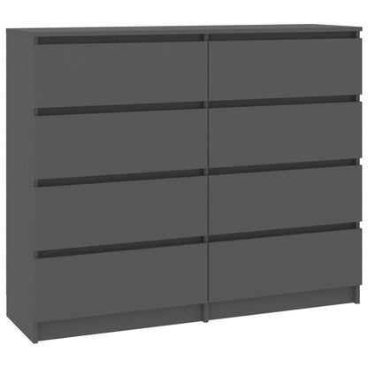 Drawer Sideboard Grey 120x35x97 cm Chipboard