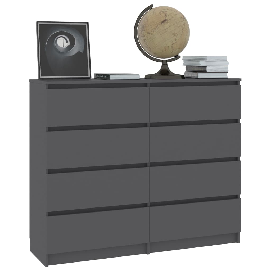 Drawer Sideboard Grey 120x35x97 cm Chipboard