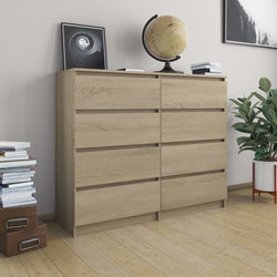 Drawer Sideboard Sonoma Oak 120x35x97 cm Chipboard