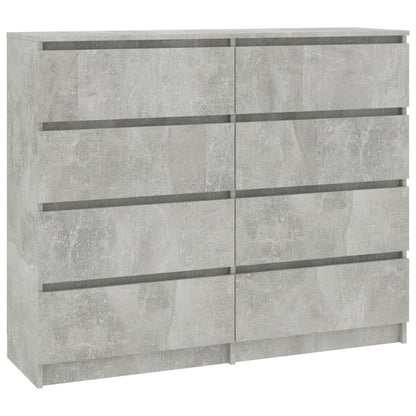 Drawer Sideboard Concrete Grey 120x35x97 cm Chipboard