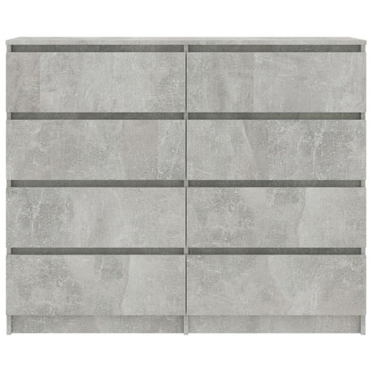 Drawer Sideboard Concrete Grey 120x35x97 cm Chipboard