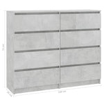 Drawer Sideboard Concrete Grey  Chipboard