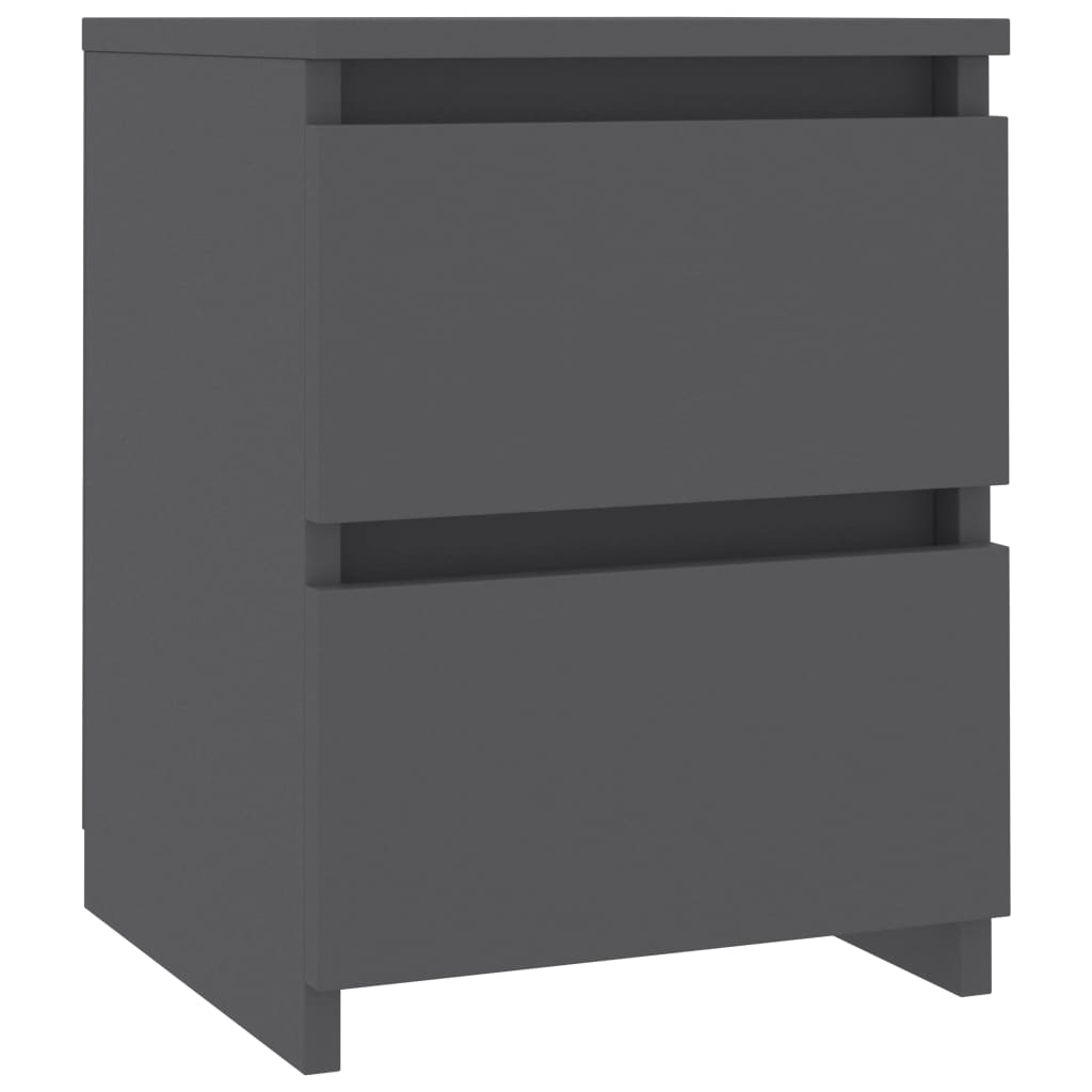 Bedside Cabinet Grey 30x30x40 cm Chipboard