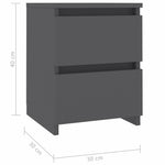 Bedside Cabinet Grey -Chipboard