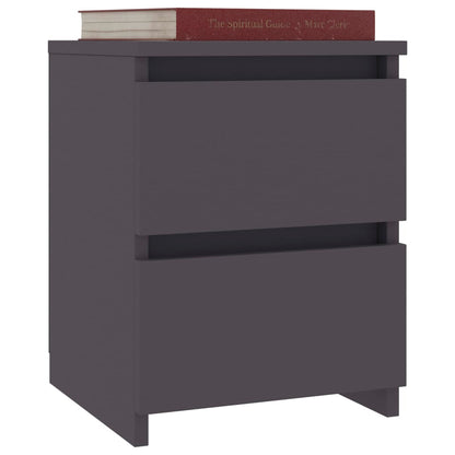 Bedside Cabinets 2 pcs Grey 30x30x40 cm Chipboard