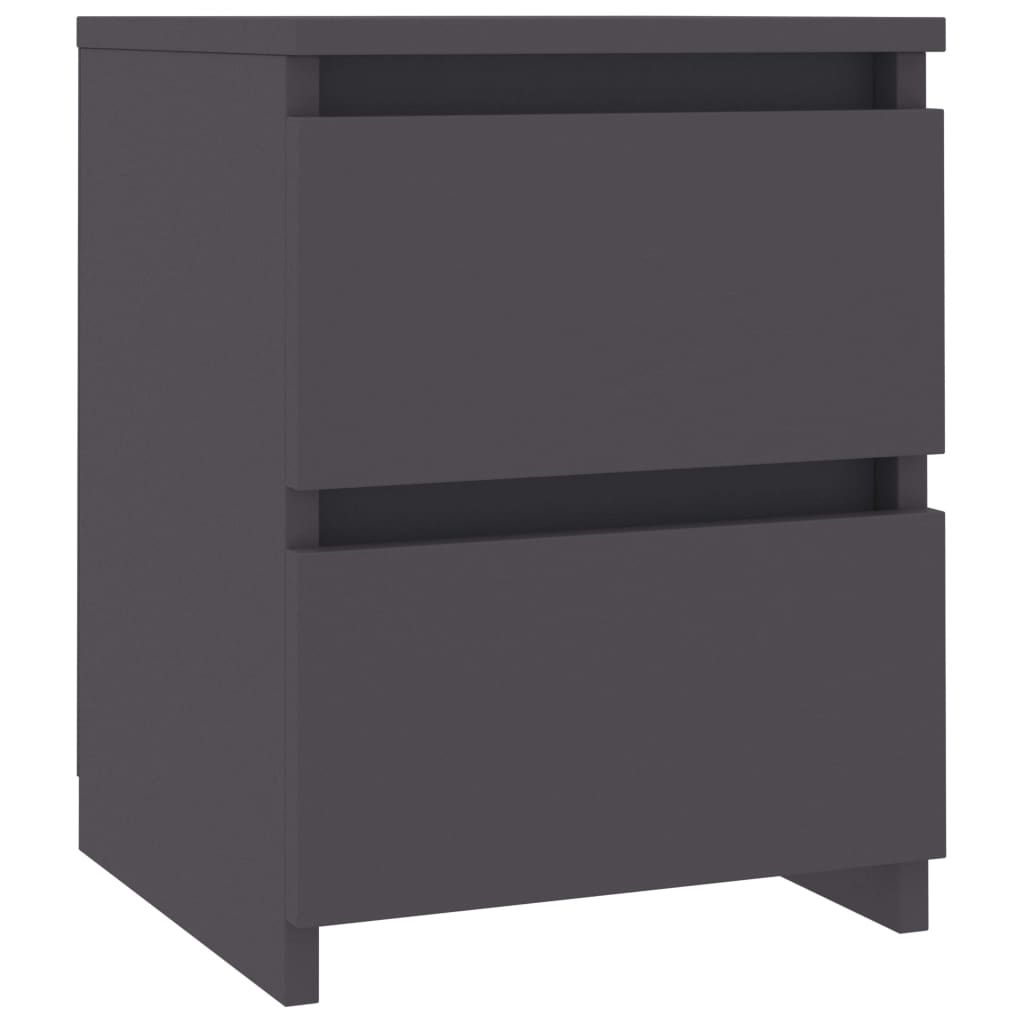 Bedside Cabinets 2 pcs Grey 30x30x40 cm Chipboard