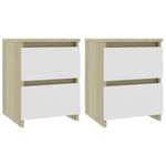 Bedside Cabinets 2 pcs White and Oak Chipboard