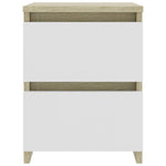 Bedside Cabinets 2 pcs White and Oak Chipboard