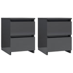 Bedside Cabinets 2 pcs High Gloss Grey  Chipboard