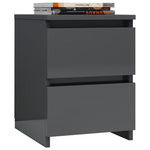 Bedside Cabinets 2 pcs High Gloss Grey  Chipboard