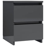 Bedside Cabinets 2 pcs High Gloss Grey  Chipboard