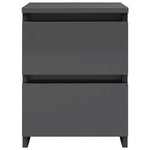 Bedside Cabinets 2 pcs High Gloss Grey  Chipboard