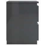 Bedside Cabinets 2 pcs High Gloss Grey  Chipboard