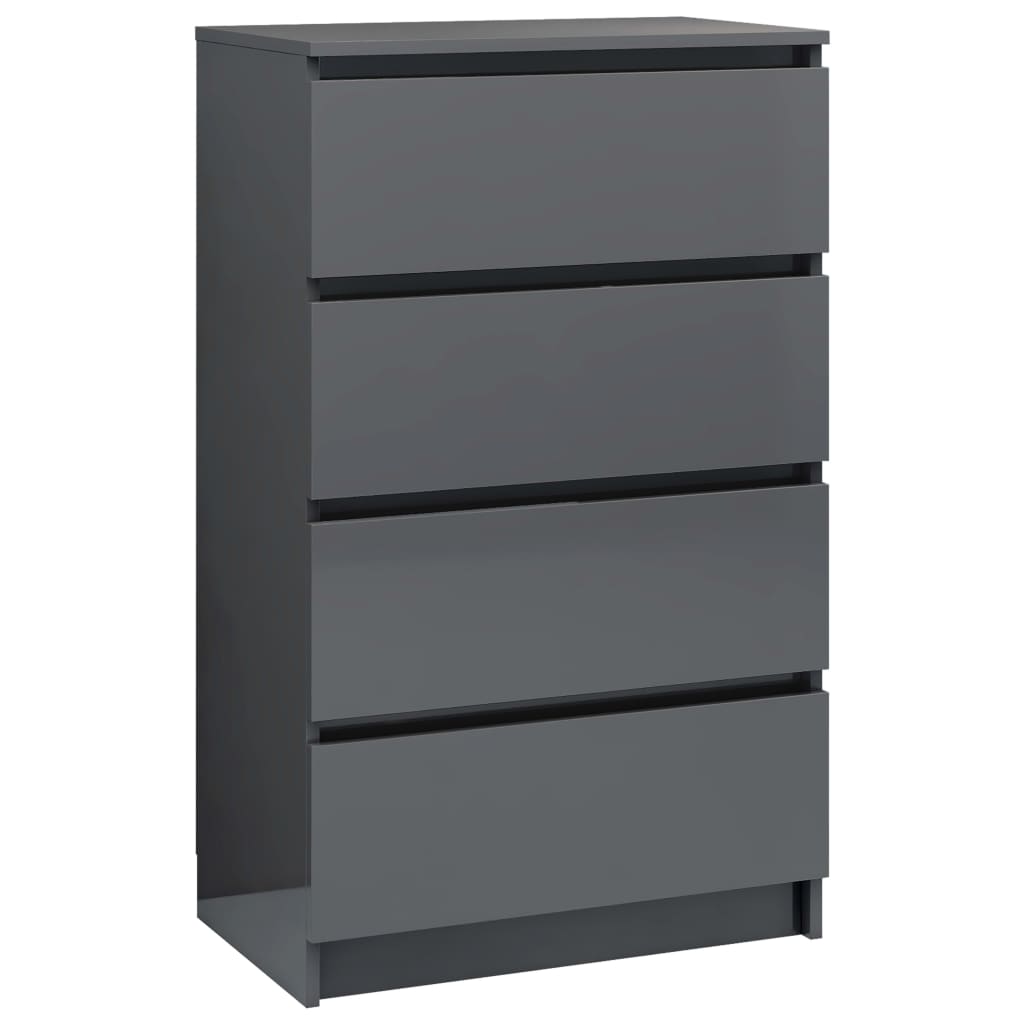 Sideboard High Gloss Grey 60x35x98,5 cm Chipboard