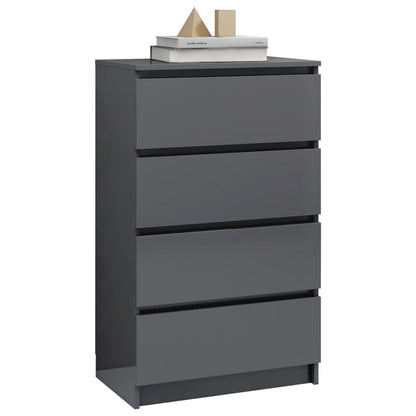 Sideboard High Gloss Grey 60x35x98,5 cm Chipboard