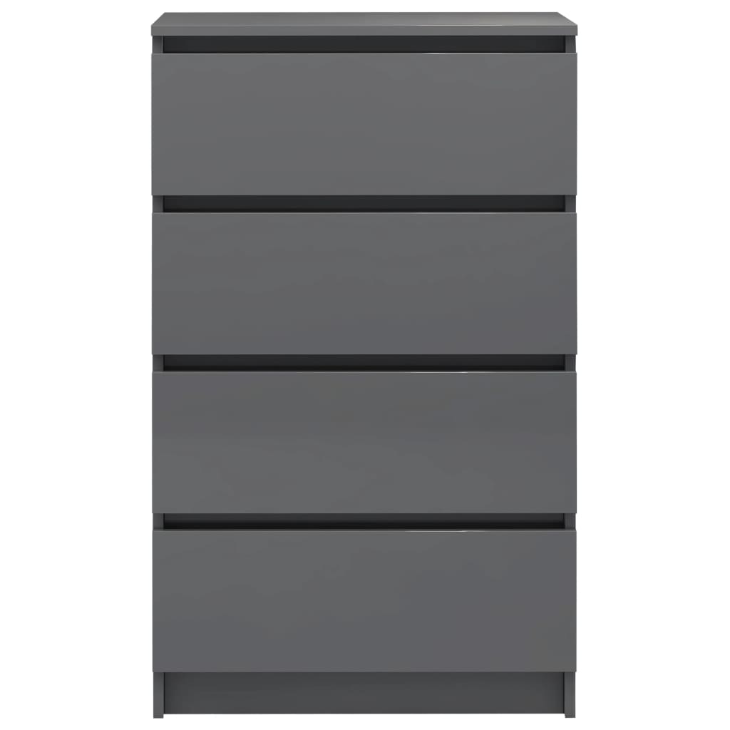 Sideboard High Gloss Grey 60x35x98,5 cm Chipboard