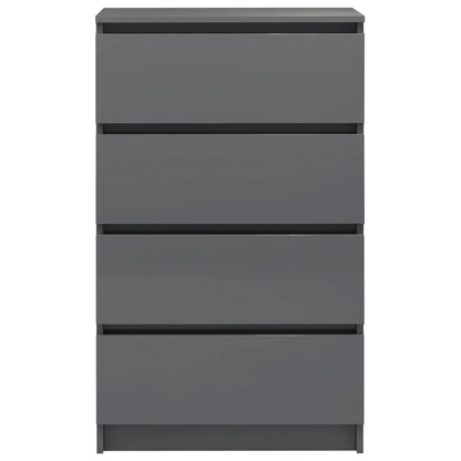 Sideboard High Gloss Grey 60x35x98,5 cm Chipboard