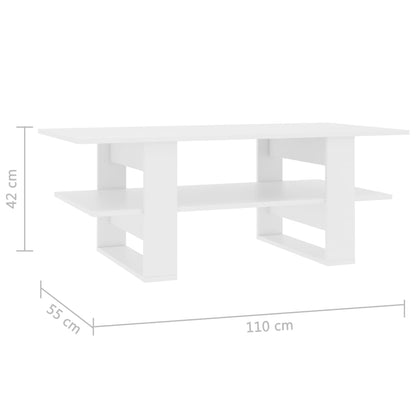 Coffee Table White 110x55x42 cm Chipboard