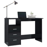 Desk with Drawers High Gloss Black  Chipboard