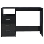 Desk with Drawers High Gloss Black  Chipboard