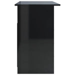 Desk with Drawers High Gloss Black  Chipboard