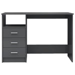 Desk with Drawers High Gloss Grey Chipboard