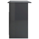 Desk with Drawers High Gloss Grey Chipboard