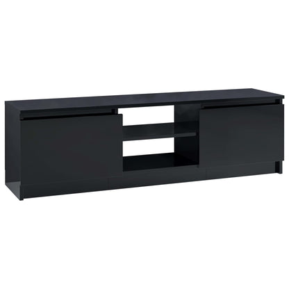 TV Cabinet High Gloss Black 120x30x35.5 cm Chipboard