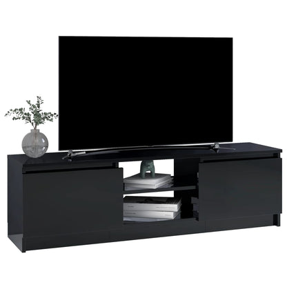 TV Cabinet High Gloss Black 120x30x35.5 cm Chipboard