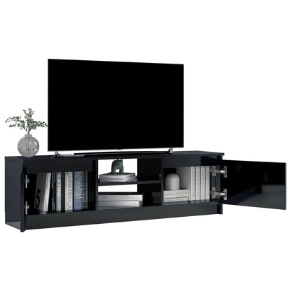TV Cabinet High Gloss Black 120x30x35.5 cm Chipboard
