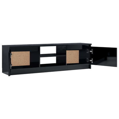 TV Cabinet High Gloss Black 120x30x35.5 cm Chipboard
